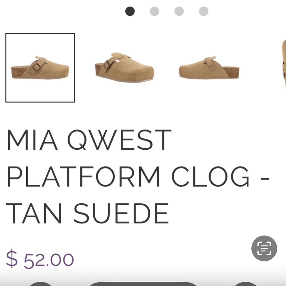 MIA Qwest Tan Suede Clogs